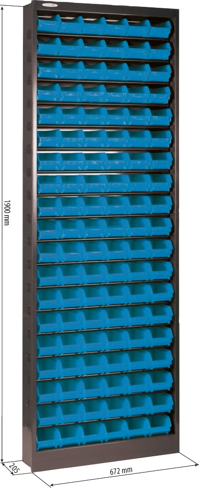 Armoire métallique avec 114 boîtes à bec 1900x672x205mm