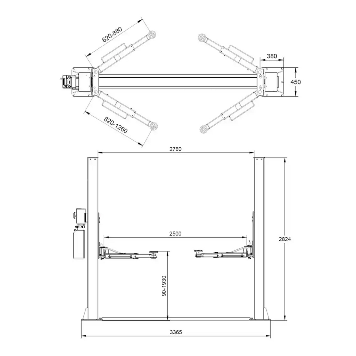 Pont élévateur semi-automatique à deux colonnes 4T - REDATS L-200F