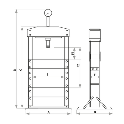 Presse d'atelier d'établi manuelle 10T bati soudé